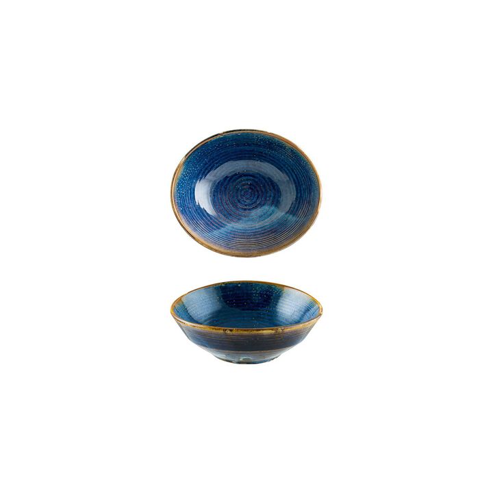 Sapphire dia.6.5" h:2.25" 14 oz. Round Blue Porcelain Bowl (Set of 4)