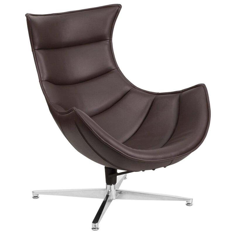 Flash Furniture Pasithea Black LeatherSoft Swivel Cocoon Chair