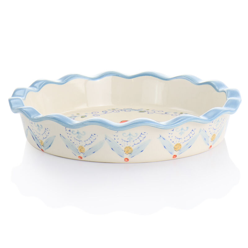 Gibson Elite Anaya 2 Piece Stoneware Bakeware Set with Hand Painted Designs