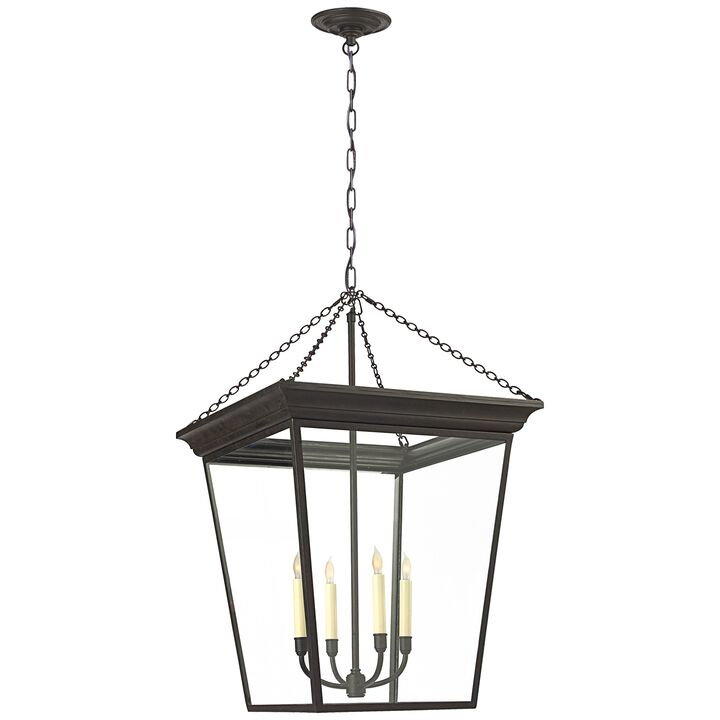 Cornice Large Lantern in Blackened Rust
