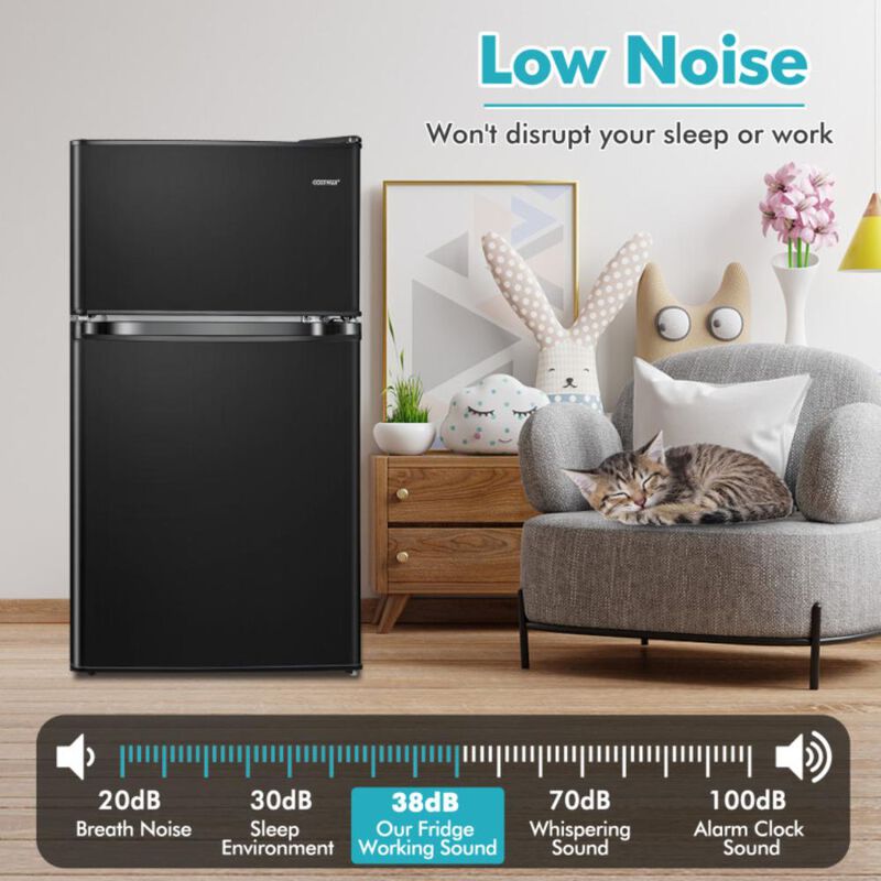 Costway 3.2 Cu. Ft Compact Mini Fridge with Adjustable Thermostat