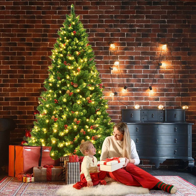 Pre-lit Hinged Christmas Tree with LED Lights for Bright and Convenient Holiday Decor