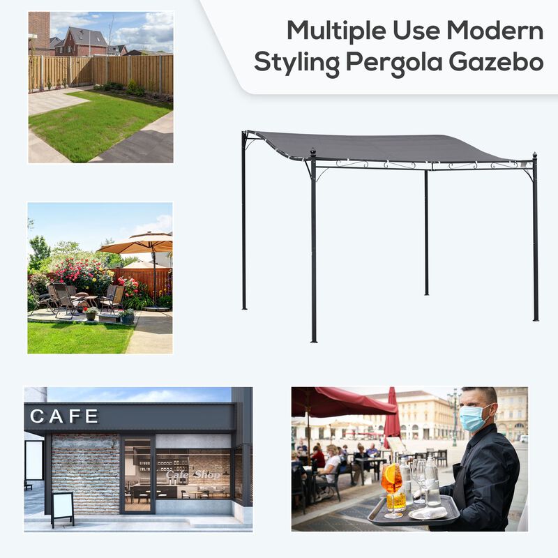 Gray Backyard Oasis: 10x10 Weatherproof Gazebo Canopy