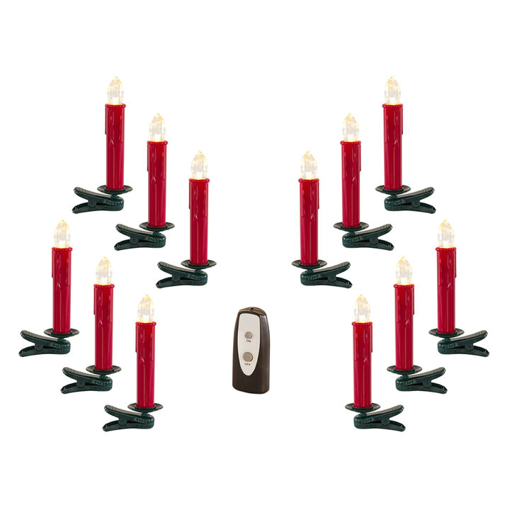 Set of 24 LED Clip-On Taper Candles for Festive Lighting and Holiday Décor