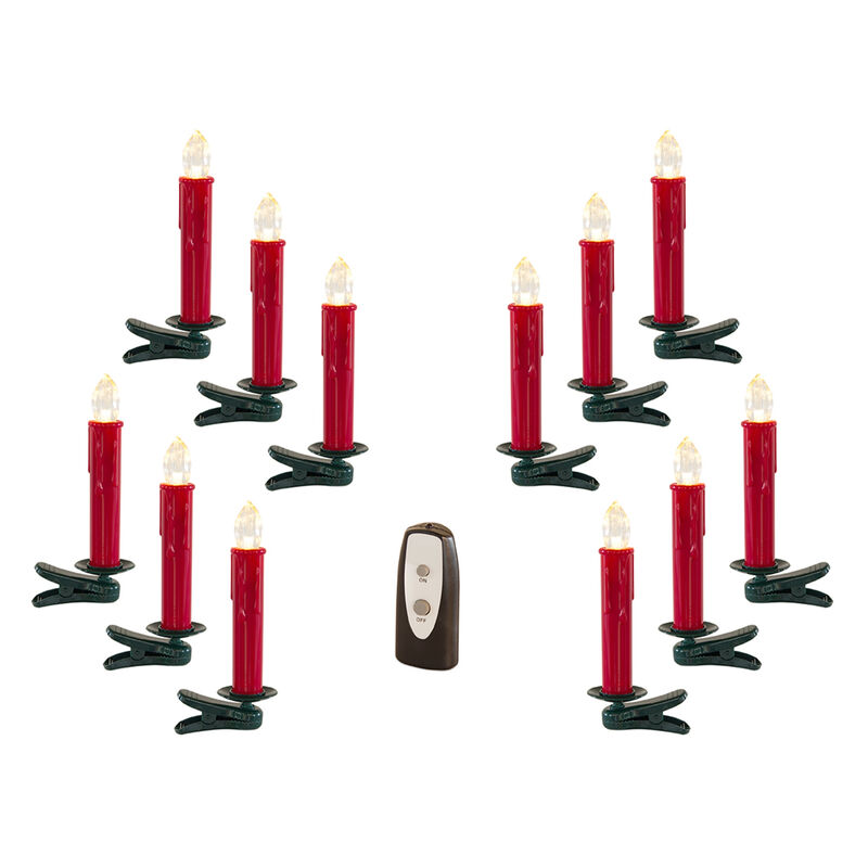 Set of 24 LED Clip-On Taper Candles for Festive Lighting and Holiday Décor
