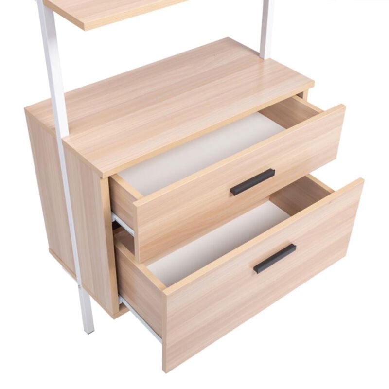 Industrial Bookshelf with Storage Drawers for Home & Office