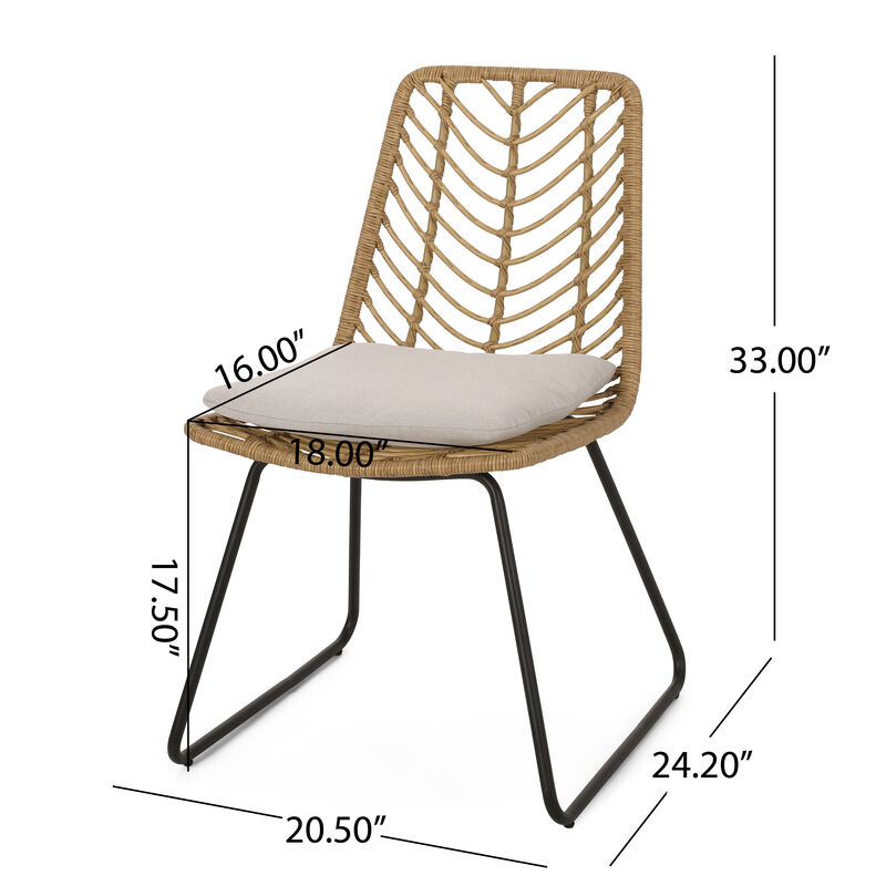 Merax Rattan Outdoor Indoor Dining Chairs 2 Pieces
