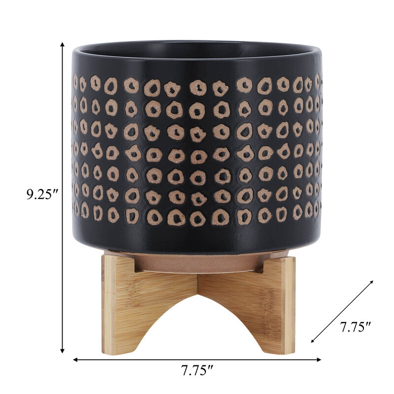 Cer 8" Planter On Stand
