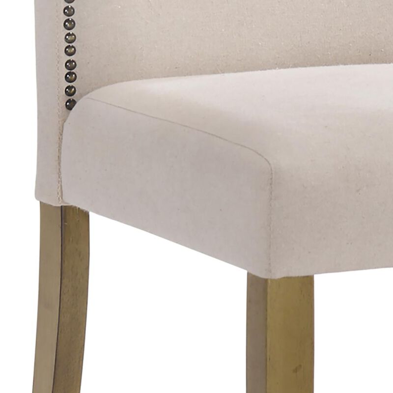 Carolina Living Romero Parson Chair - Harvest Oak - Linen Upholstery