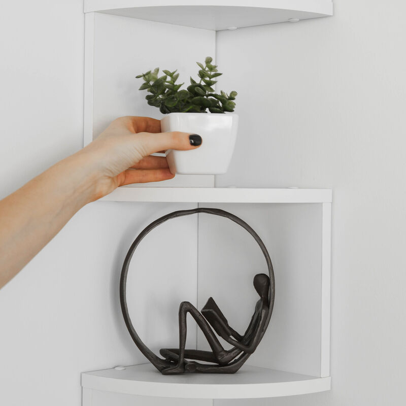 Large Laminated Corner Wall Mount Shelf