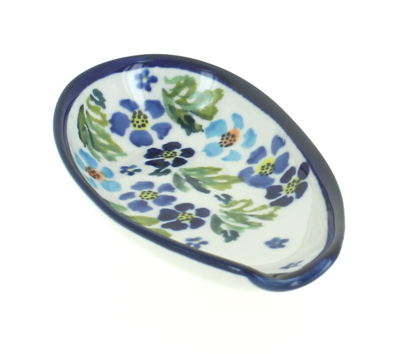 Blue Rose Polish Pottery Stars & Stripes Small  Spoon Rest