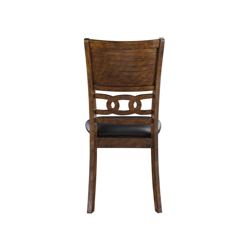 New Classic Furniture Furniture Gia Faux Leather Dining Chairs in Brown (Set of 2)
