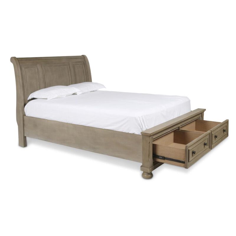 New Classic Furniture Furniture Allegra Solid Wood Engineered Wood Queen Bed in Pewter