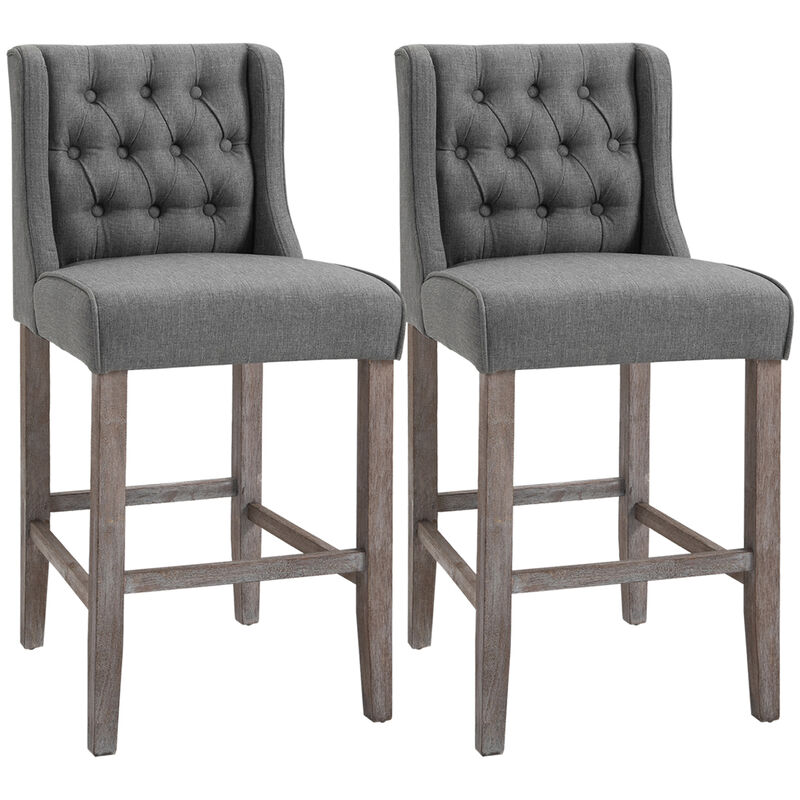 Dual 40" High Back Countertop Height Dining Stool Seat Accent Furniture Set