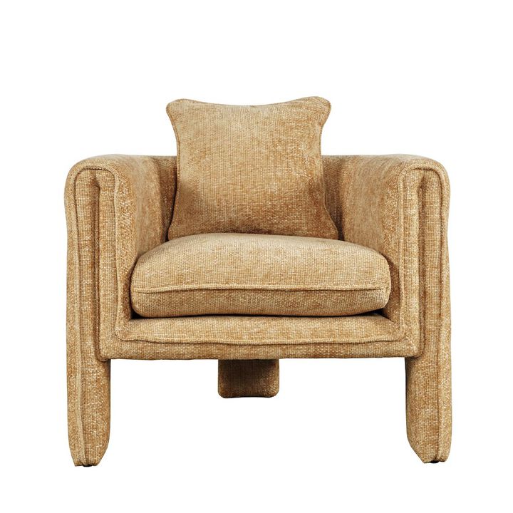 Jofran Adley Modern Upholstered Vintage Accent Armchair with Pillow