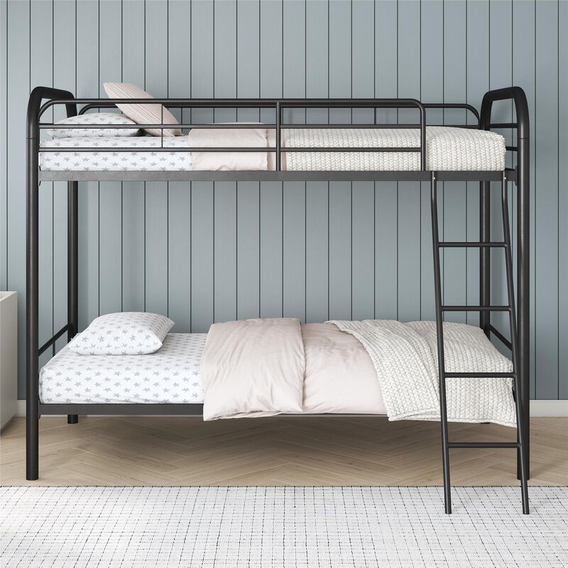 DHP Dusty Twin over Twin Metal Bunk Bed, Black