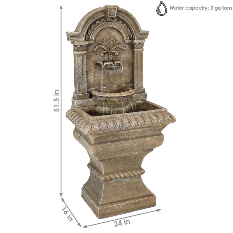 Sunnydaze Ornate Lavello Standing Outdoor Waterfall Fountain - 51 in