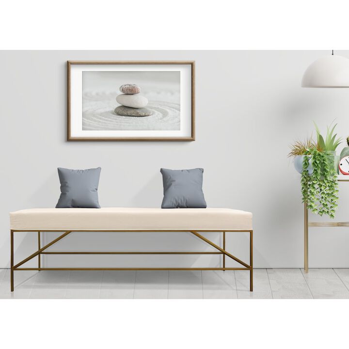 Modern Hill Linen Fabric Upholstered Bench