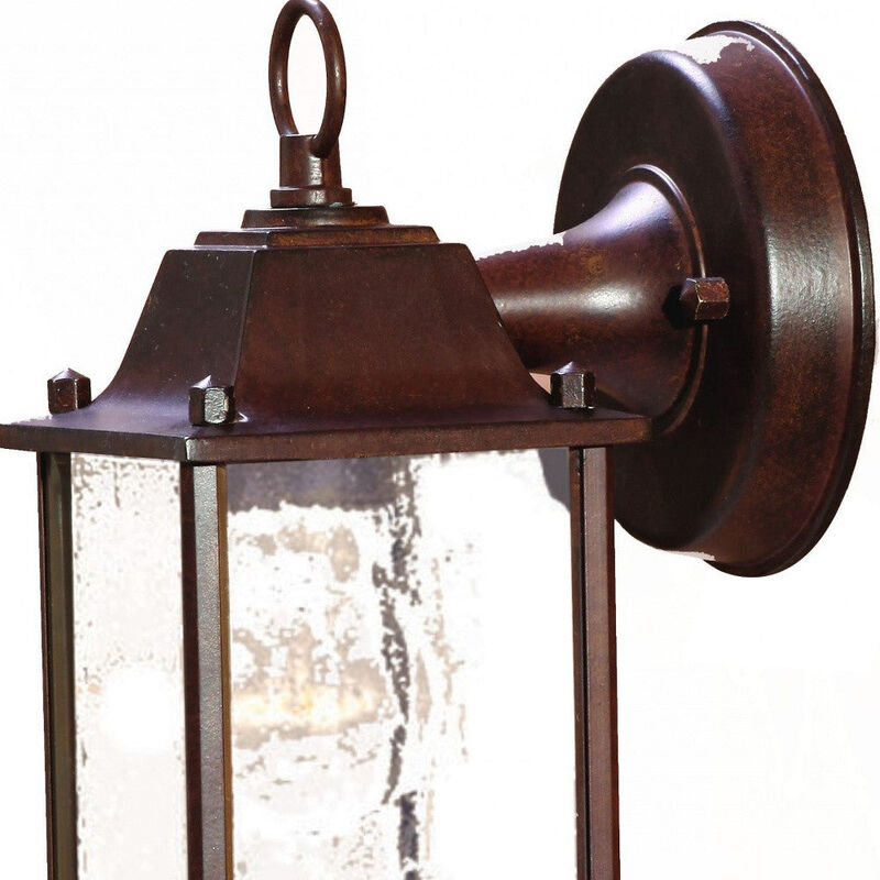 Hivvago Dark Brown Hanging Waterfall Glass Lantern Wall Light