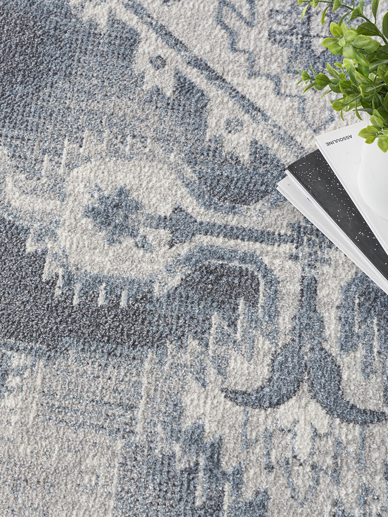 Astra Machine Washable ASW11 Blue/Ivory 9' x 12' Rug