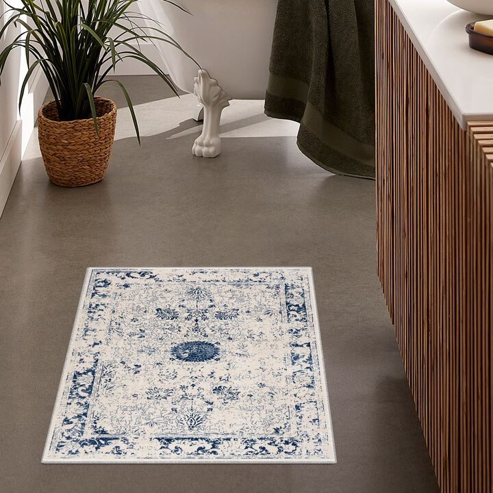Havana Contemporary Transitional Blue Navy Indoor Area Rug