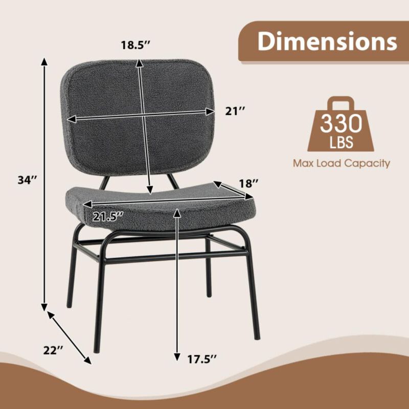 Hivvago Upholstered Accent Chair Sherpa Reading Chair with Sponge Padding