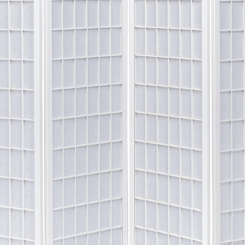 Contemporary Style Four Panel Folding Screen, White-Benzara