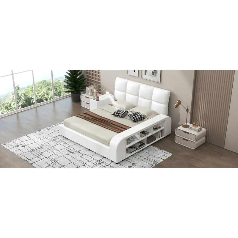 Streamdale Queen Upholstered Bed with Nightstand & Storage