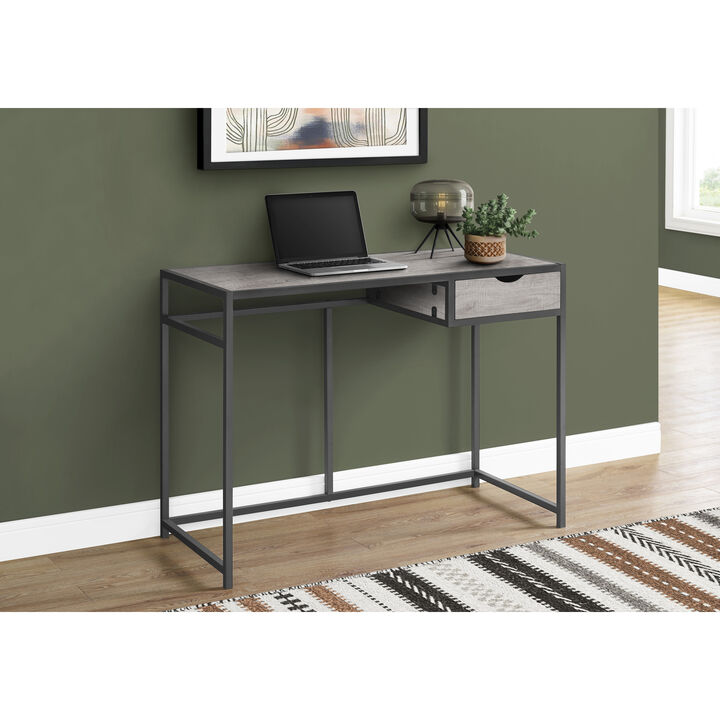Monarch Specialties I 7217 Computer Desk, Home Office, Laptop, Storage Drawer, 42"L, Work, Metal, Laminate, Grey, Contemporary, Modern