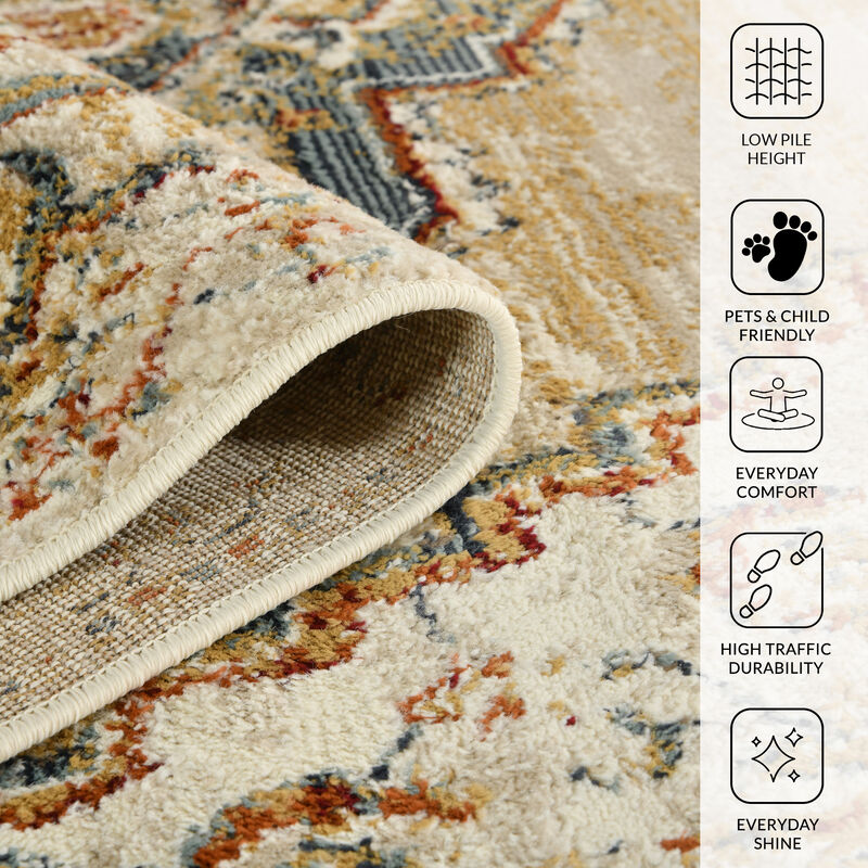 Allure Marmet Gold Medallion Area Rug 5'1"x7'6"