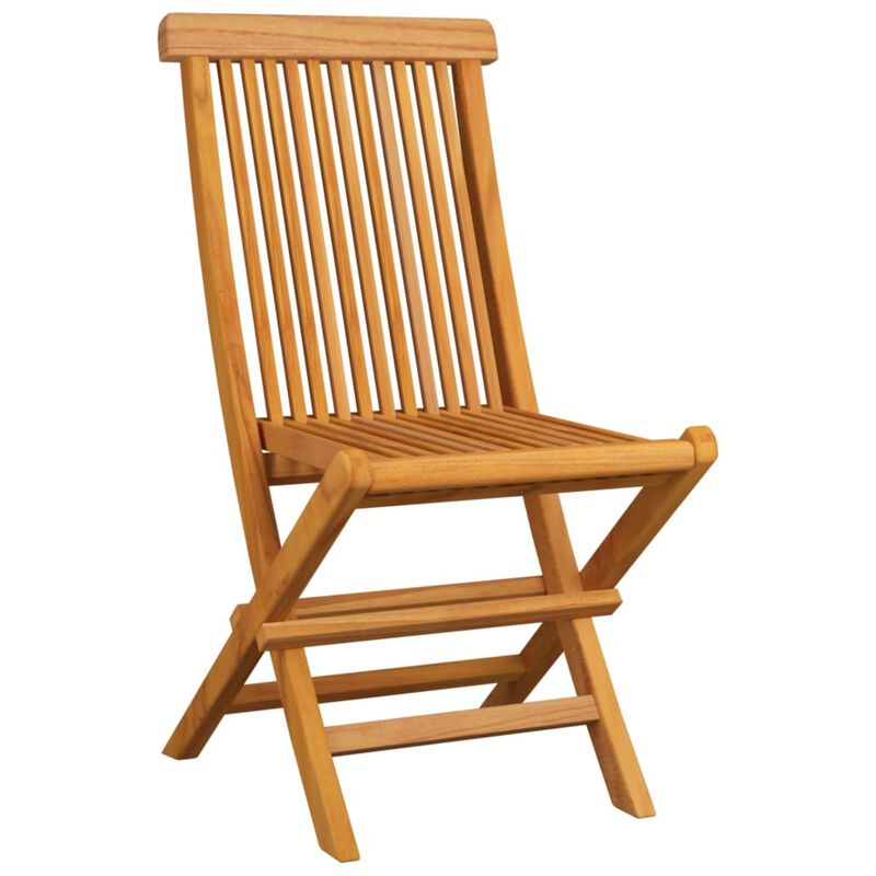 vidaXL Garden Chairs with Bright Green Cushions 4 pcs Solid Teak Wood
