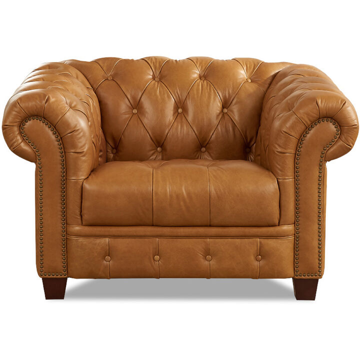 York Top Grain Leather Chair
