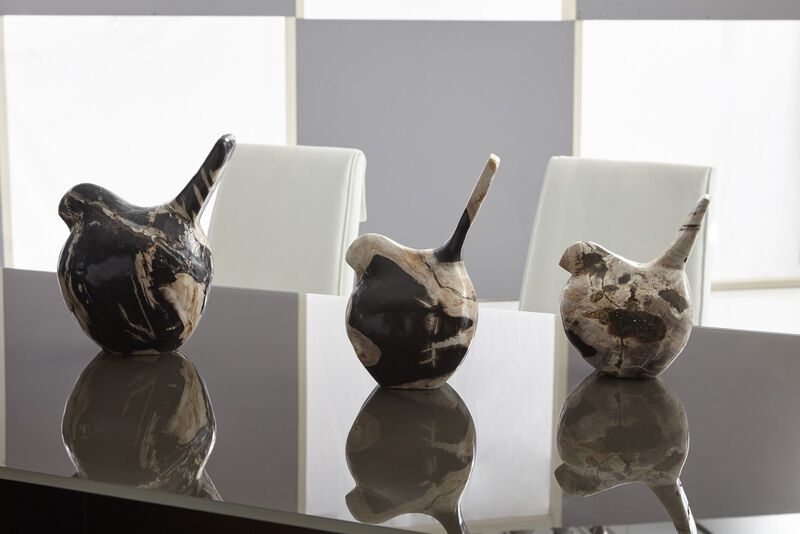 Petrified Wood Birds Set of 3