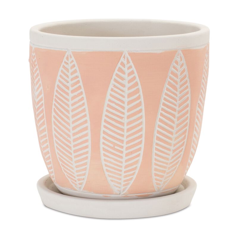 Pot with Saucer (Set of 2) – Modern Planters with Matching Saucers for Indoor Plants