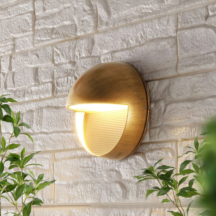 Orbe Outdoor Metal/Glass Integrated LED Wall Sconce
