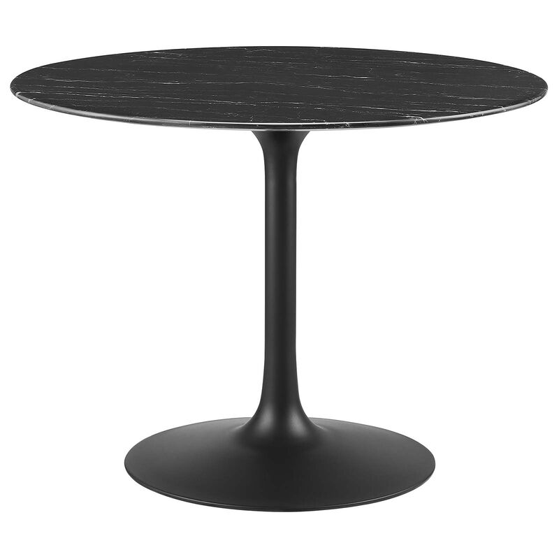 Modway - Lippa 40" Artificial Marble Dining Table Black Black