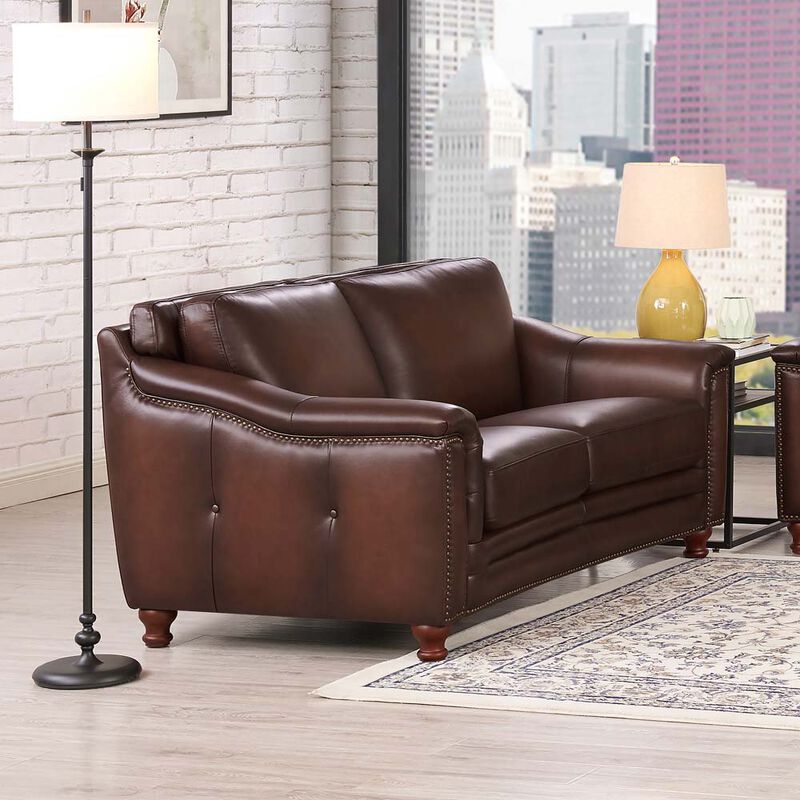Belfast Top Grain Leather Loveseat