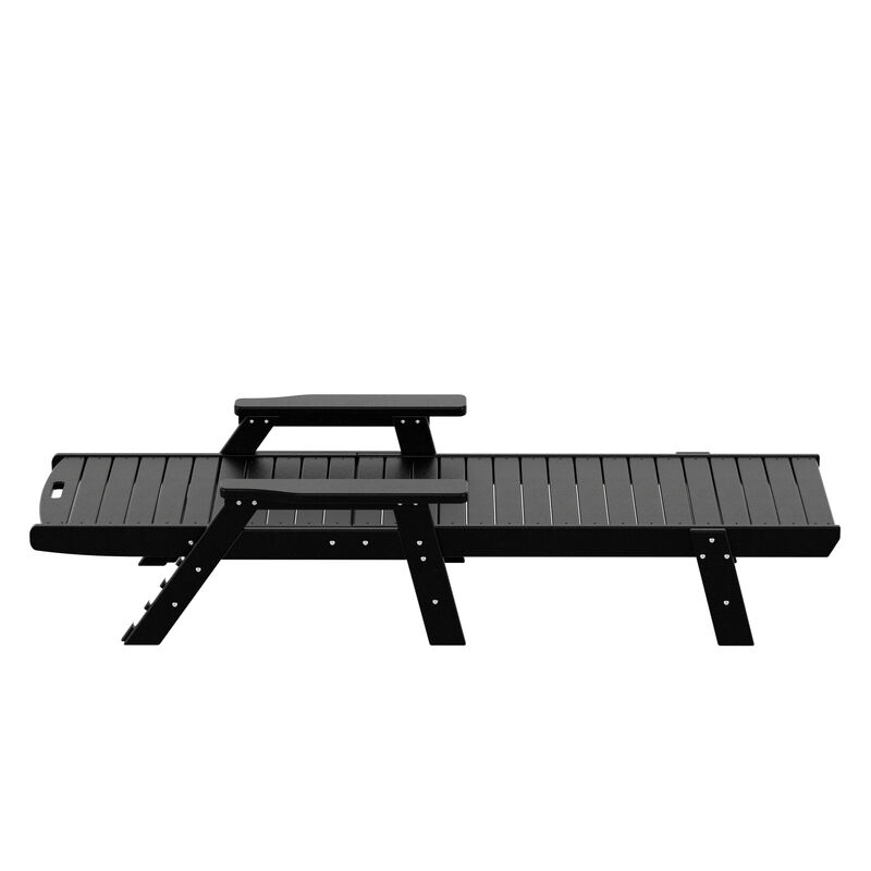 WestinTrends Adirondack Outdoor Chaise Lounge with Side Table Set