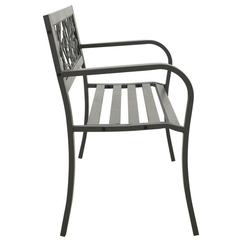 vidaXL Garden Bench 49.2" Steel Gray