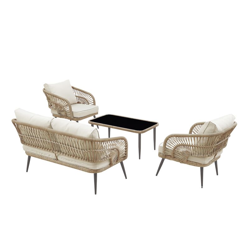 Inspired Home Arsema  Outdoor 4pc Seating Group