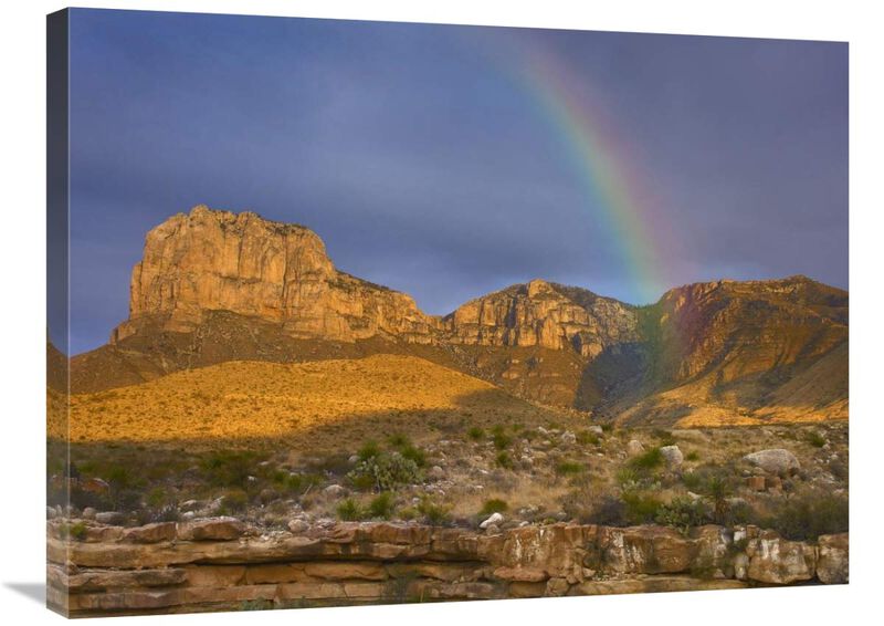 Rainbow near El Capitan, Guadalupe Mountains National Park, Texas-Canvas Art-32x24