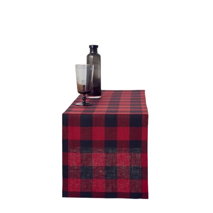 Solino Home 100% Pure Linen Table Runner | Buffalo Check