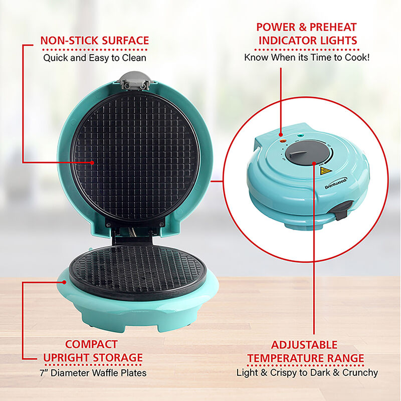 Brentwood 7 Inch 750 Watt Waffle Cone Maker in Blue