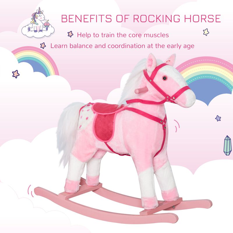 Pretty Pony Pal: Pink Plush Rocking Horse with Sounds for Toddlers