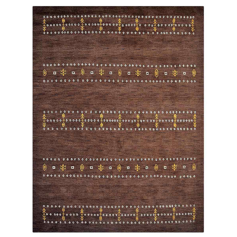 Rugsotic Carpets Hand Knotted Loom Wool 6'x9' Area Rug Contemporary Brown L00588