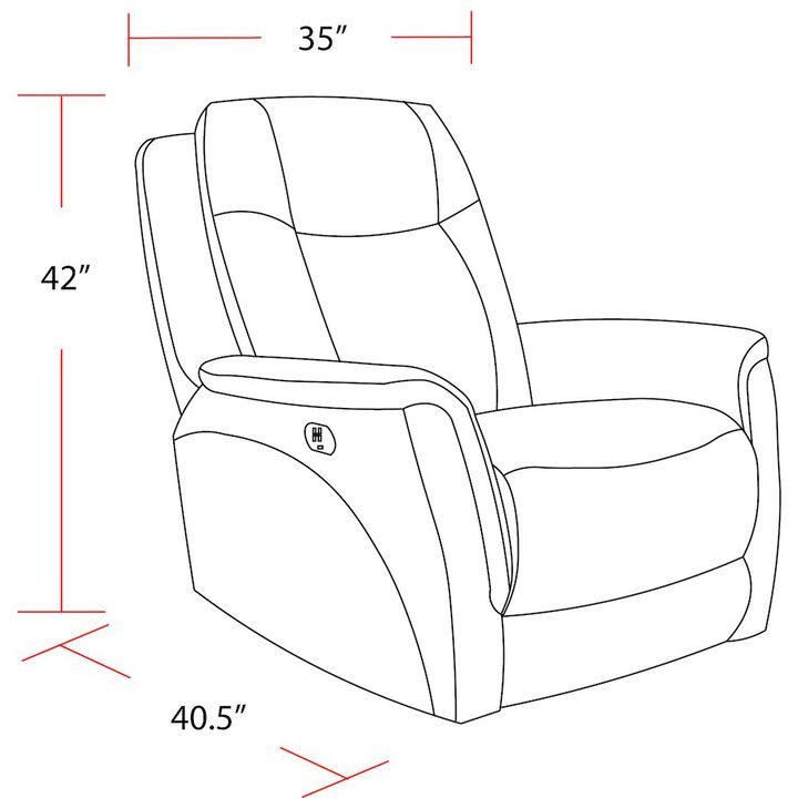 Parker Living Linus - Hudson Grey Zero Gravity Power Recliner