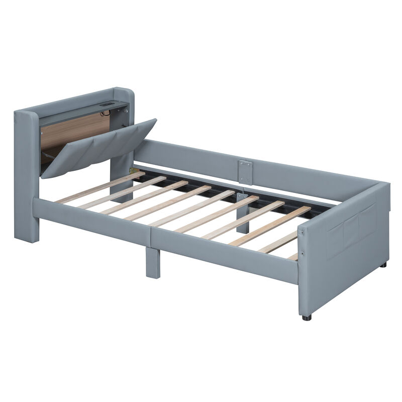 Merax Two in One Upholstered Platform Bed with Storage