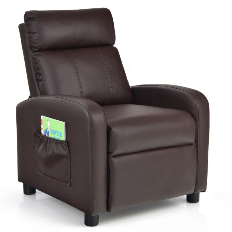 Hivvago Ergonomic PU Leather Kids Recliner Lounge Sofa for 3-12 Age Group