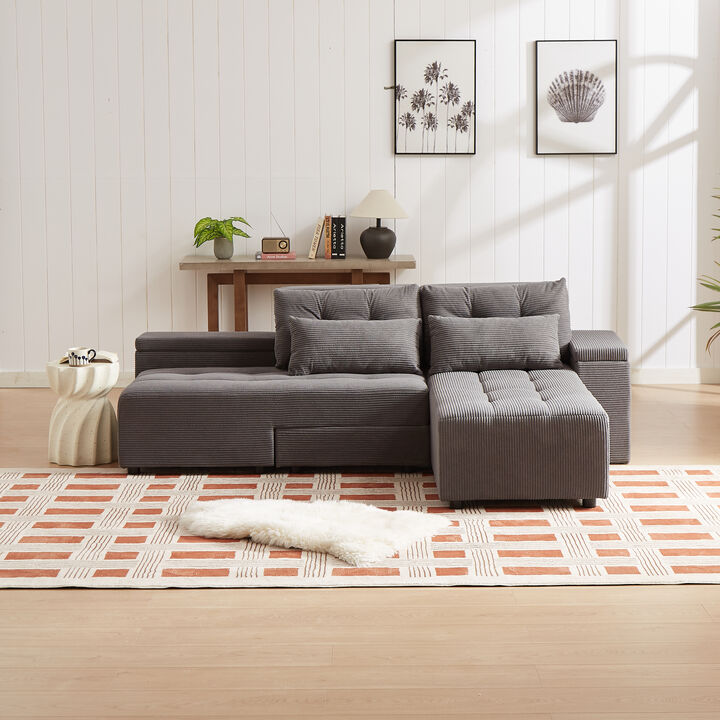 Merax Convertible 3 in 1 Sleeper Sectional Sofa