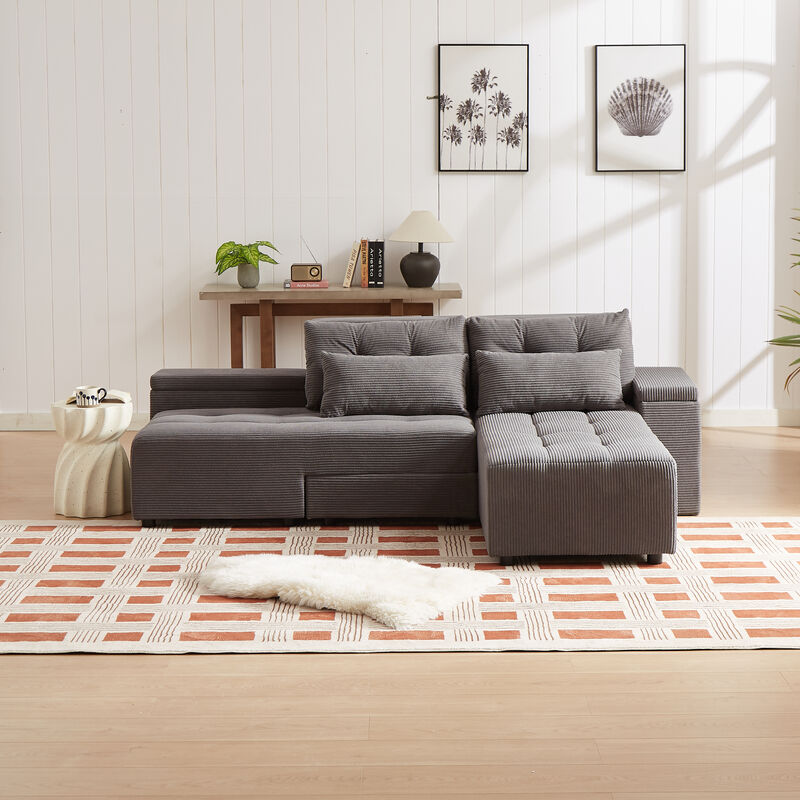 Merax Convertible 3 in 1 Sleeper Sectional Sofa